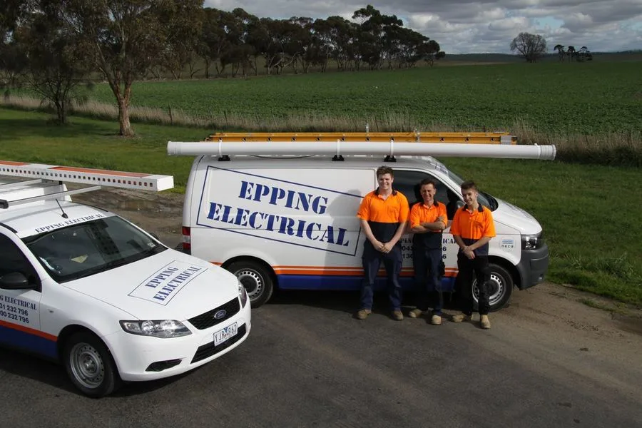 Epping Electrical ute and team photo from the business website